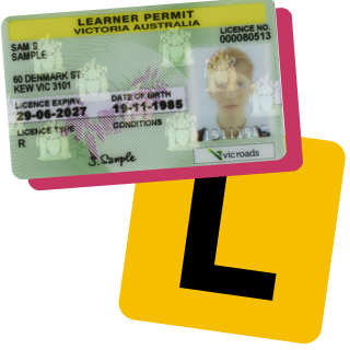 Learners permit and L plate