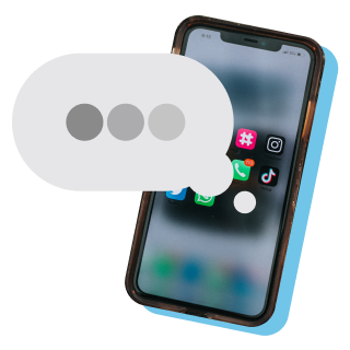 Phone with message bubbles