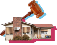 Gavel with house